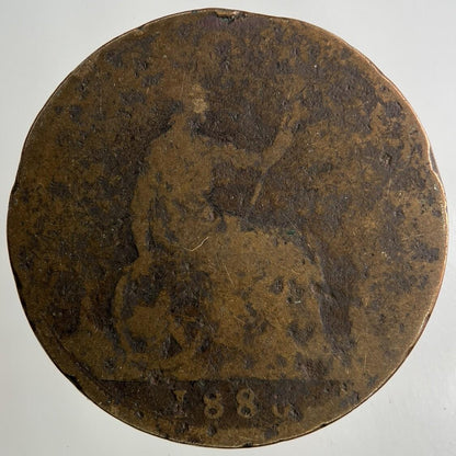 1886 Victoria One Penny Coin | Worn Grade