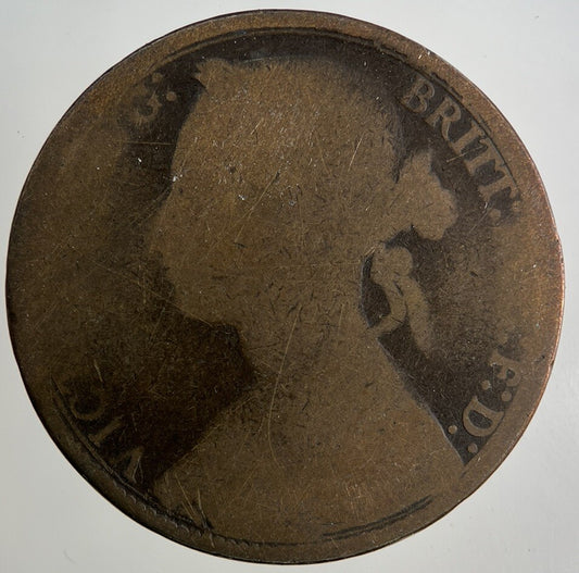 1878 Victoria One Penny Coin | Worn Grade