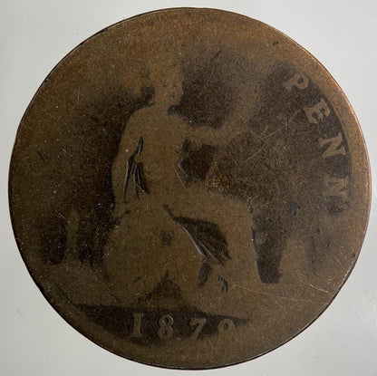 1878 Victoria One Penny Coin | Worn Grade