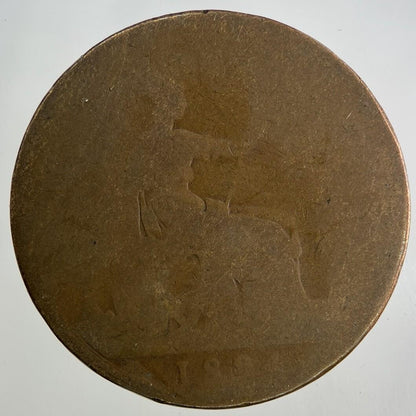 1884 Victoria One Penny Coin | Worn Grade