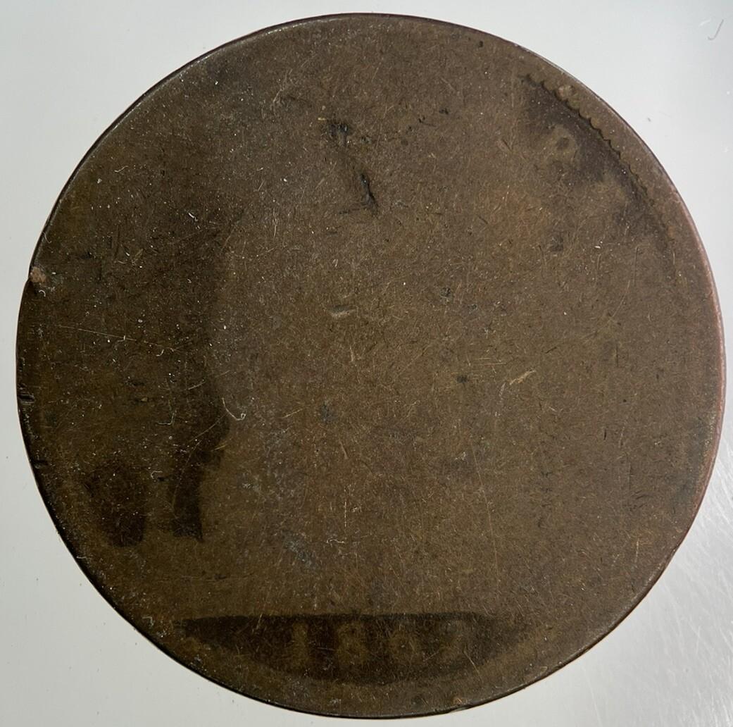 1862 Victoria One Penny Coin | Worn Grade