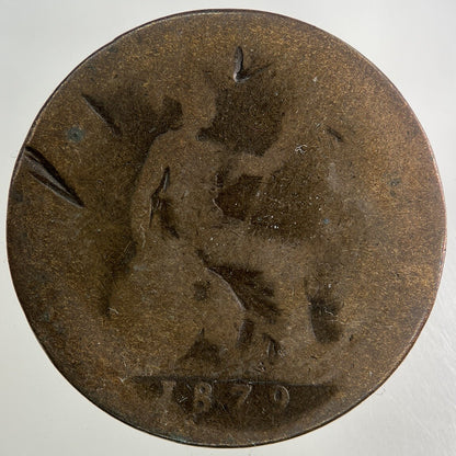 1879 Victoria One Penny Coin | Worn Grade