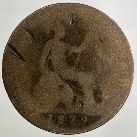 1879 Victoria One Penny Coin | Worn Grade