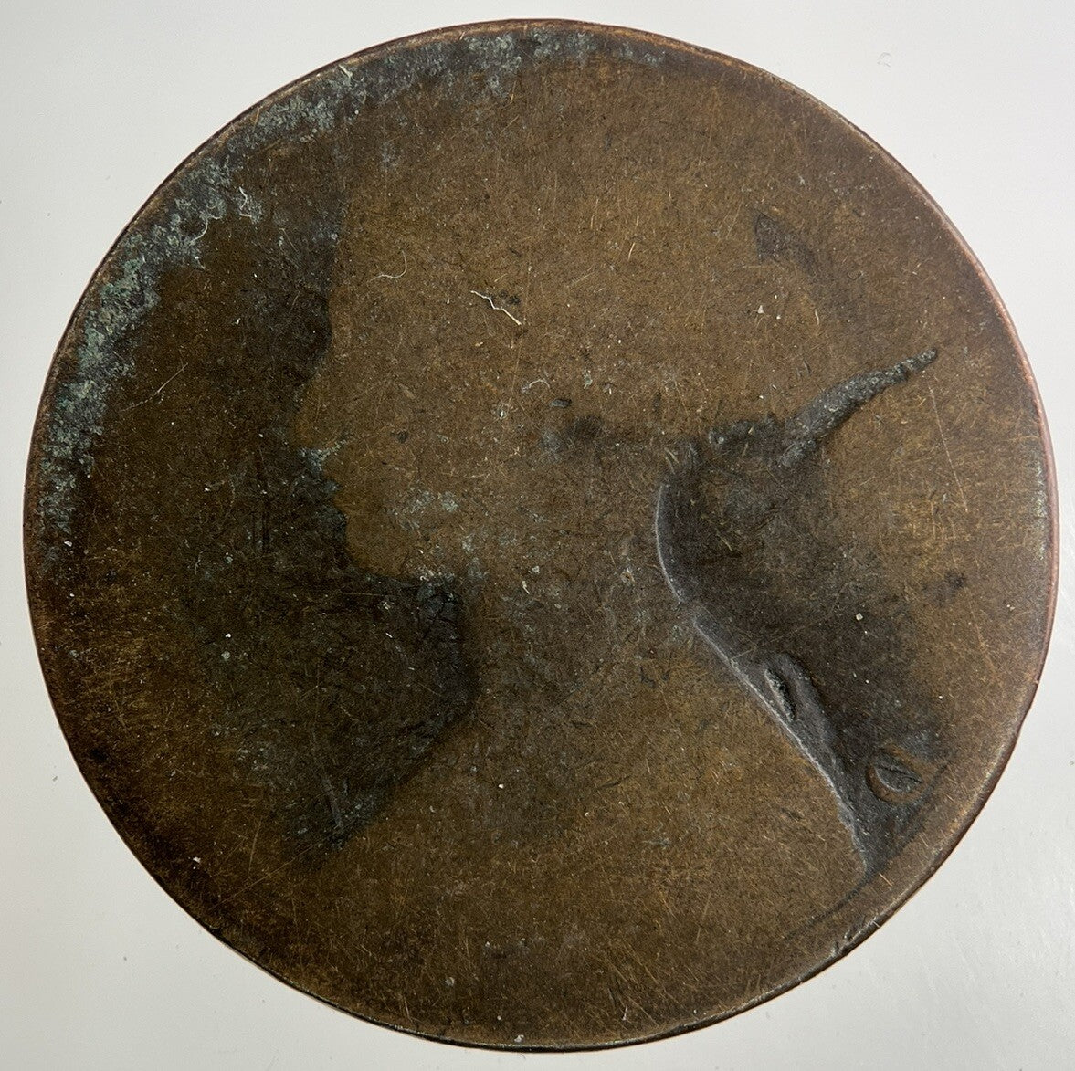 1863 Victoria One Penny Coin | Worn Grade