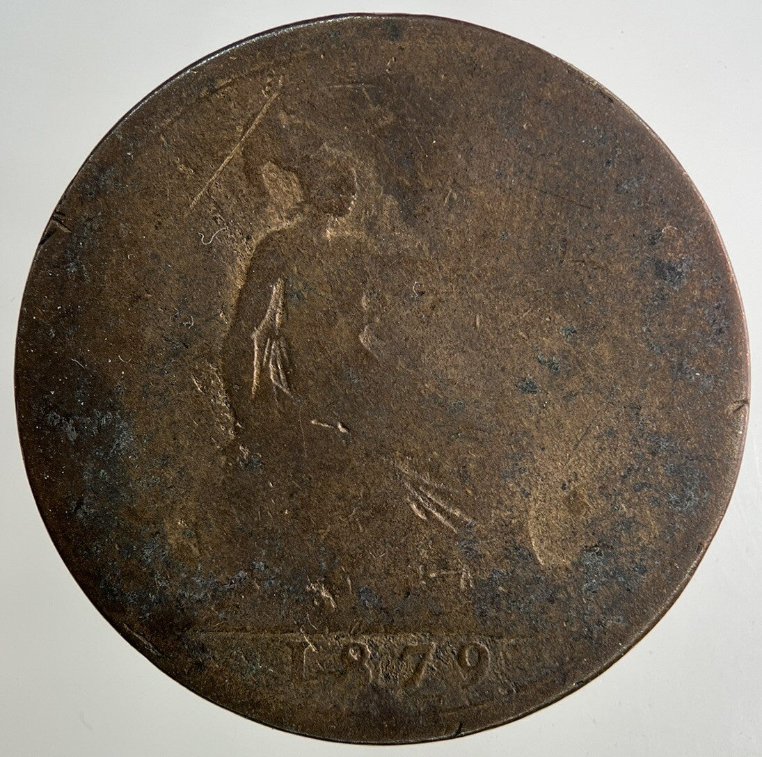 1879 Victoria One Penny Coin | Worn Grade