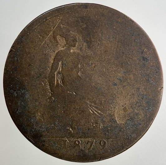 1879 Victoria One Penny Coin | Worn Grade