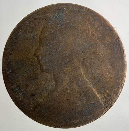1879 Victoria One Penny Coin | Worn Grade