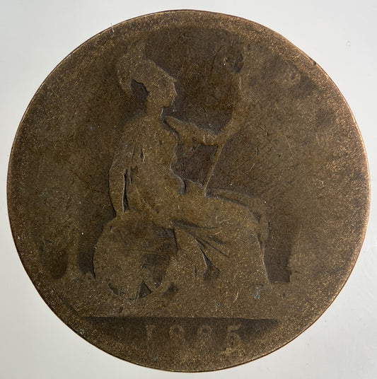 1885 Victoria One Penny Coin | Worn Grade