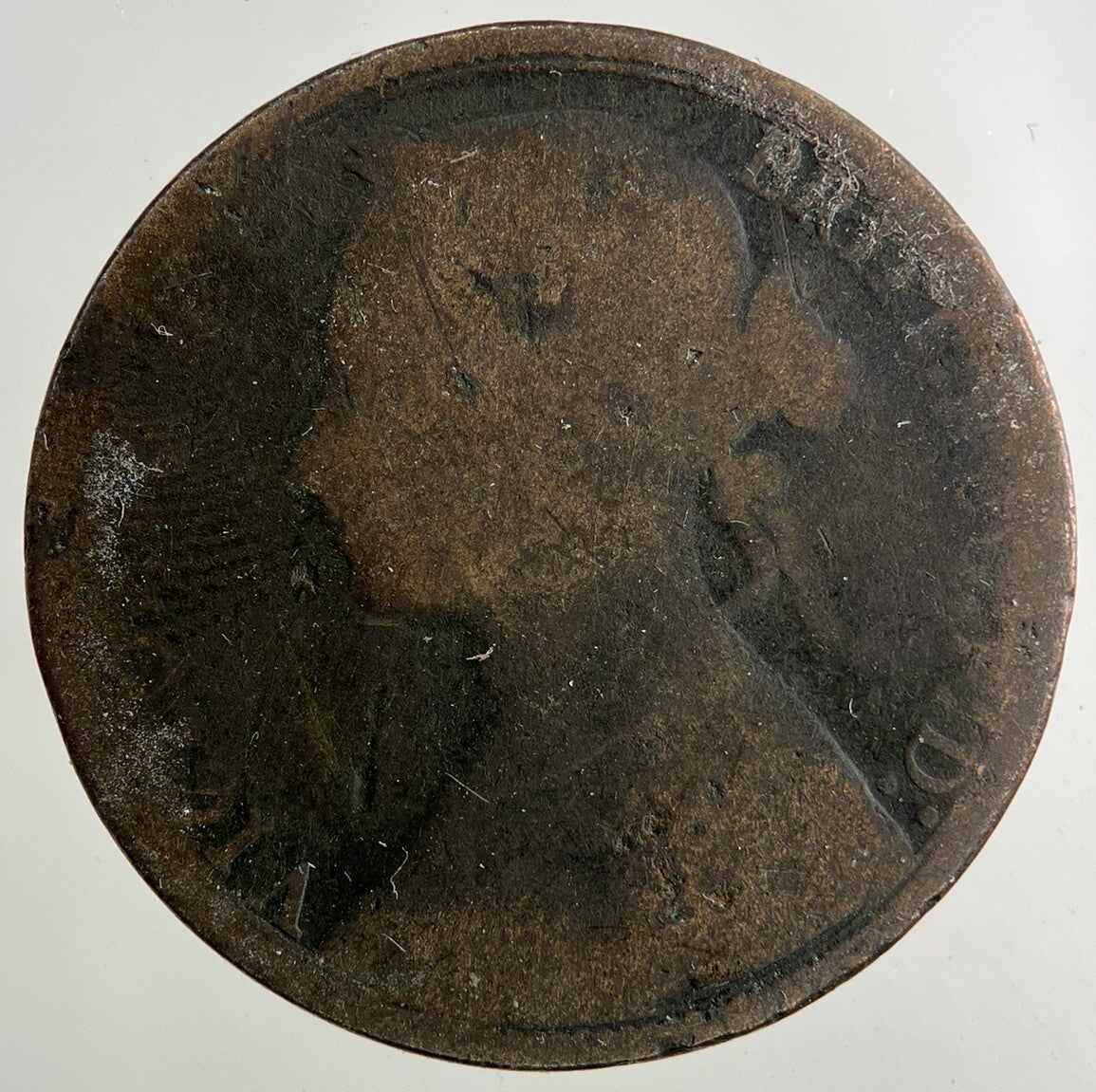 1879 Victoria One Penny Coin | Worn Grade