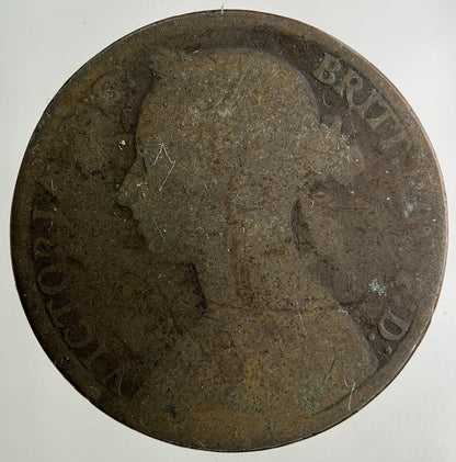 1882-H Victoria One Penny Coin | Worn Grade