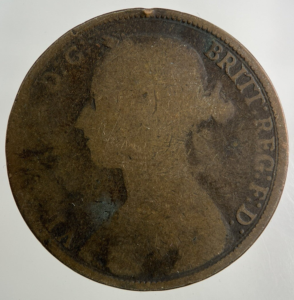 British Victoria One Penny Coin | Worn Grade
