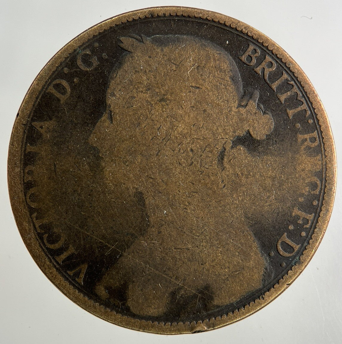 British Victoria One Penny Coin | Worn Grade