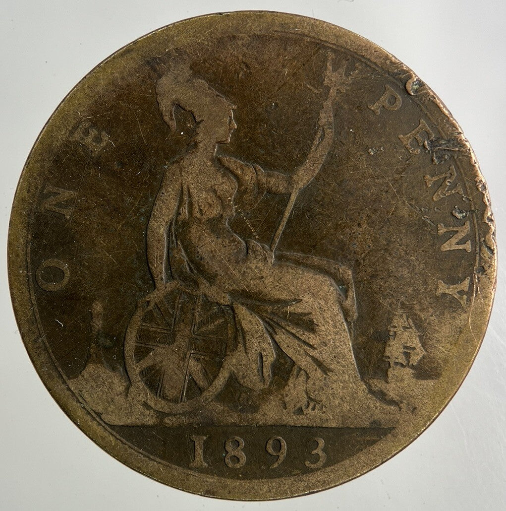 1893 Victoria One Penny Coin | Collectable Grade