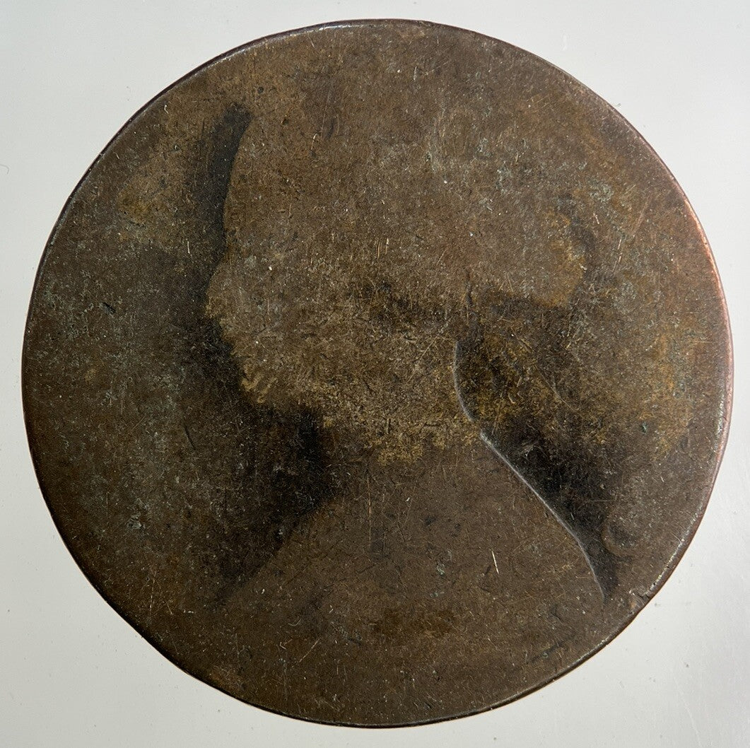 1862 Victoria One Penny Coin | Worn Grade