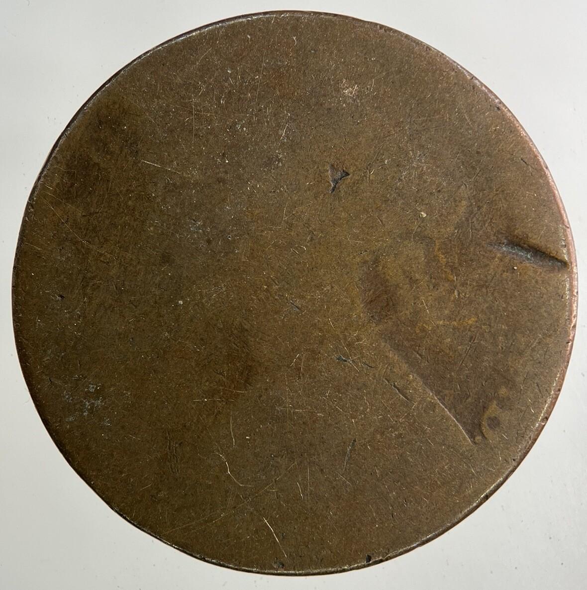 1860 Victoria One Penny Coin | Worn Grade