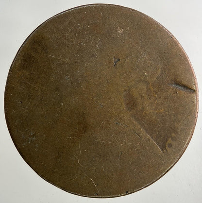 1860 Victoria One Penny Coin | Worn Grade