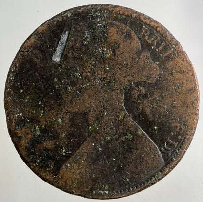 1873 Victoria One Penny Coin | Worn Grade