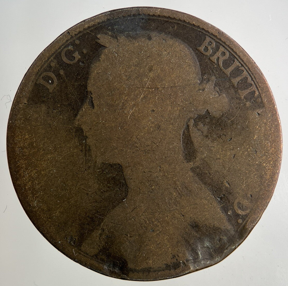 British Victoria One Penny Coin | Worn Grade
