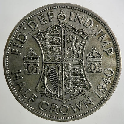 1940 George VI Half-Crown Silver Coin | Fine Collectable Grade
