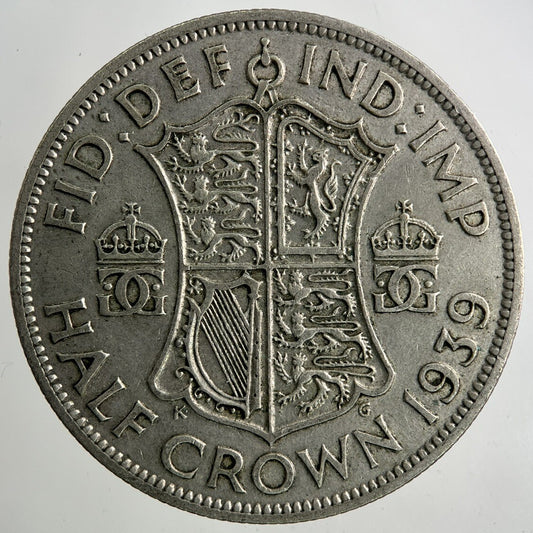 1939 George VI Half-Crown Silver Coin | Fine Collectable Grade