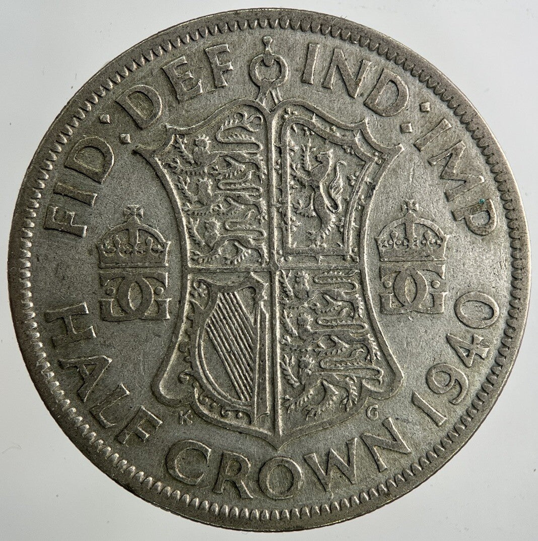 1940 George VI Half-Crown Silver Coin | Fine Collectable Grade
