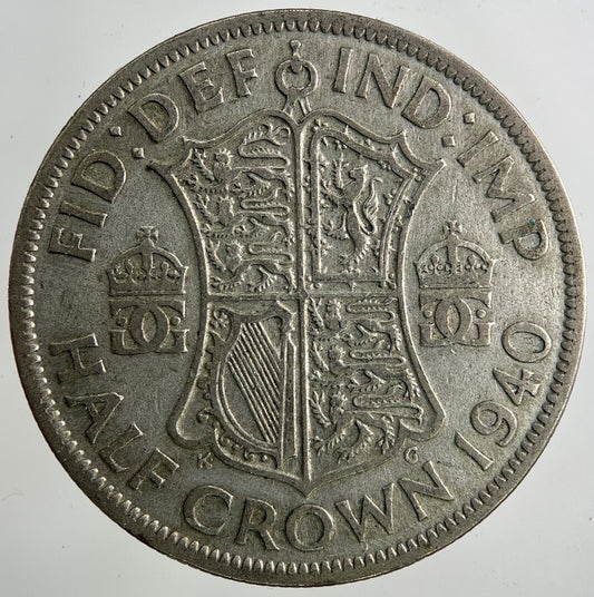 1940 George VI Half-Crown Silver Coin | Fine Collectable Grade