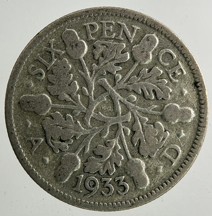1933 George V Sixpence Silver Coin | Collectable Grade