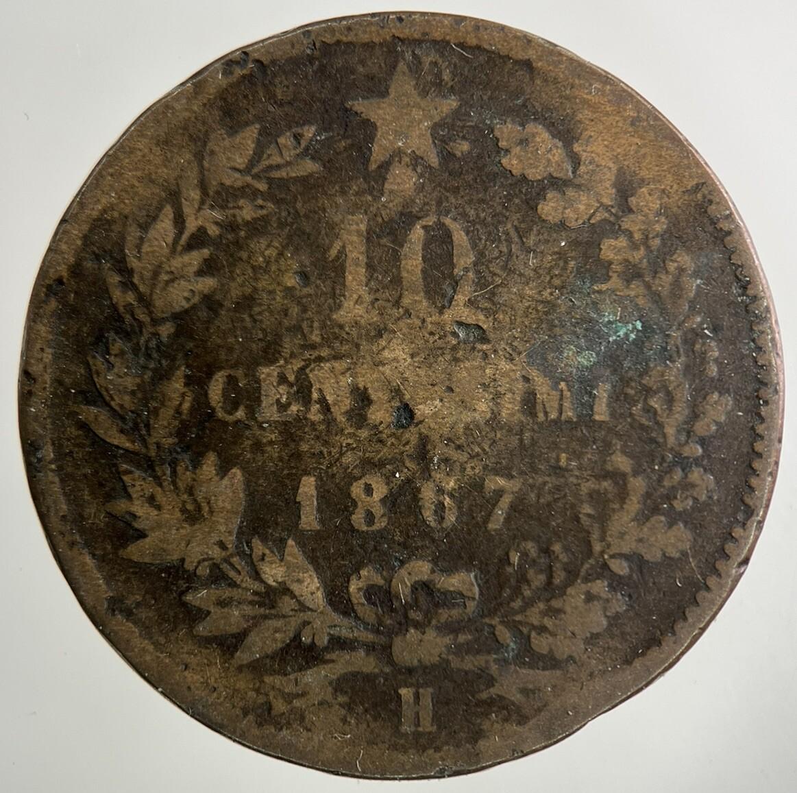 1867 Italy 10 Centesimi Coin | Fair Grade