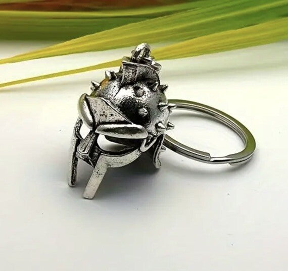 Mini Metal Roman Gladiator Helmet Keyring Premium Keychain Gift UK