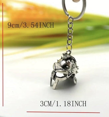 Mini Metal Roman Gladiator Helmet Keyring Premium Keychain Gift UK