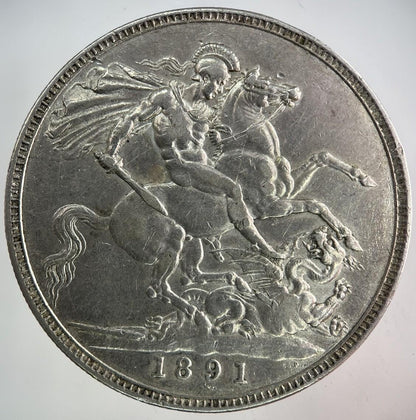 1891 Victoria One Crown Silver Coin | Fine Collectable Grade