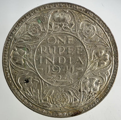 1941 India One Rupee Silver Coin | Fine Collectable Grade