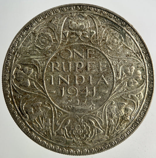 1941 India One Rupee Silver Coin | Fine Collectable Grade