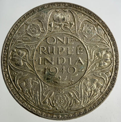 1940 India One Rupee Silver Coin | Fine Collectable Grade
