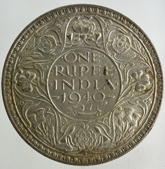 1940 India One Rupee Silver Coin | Fine Collectable Grade