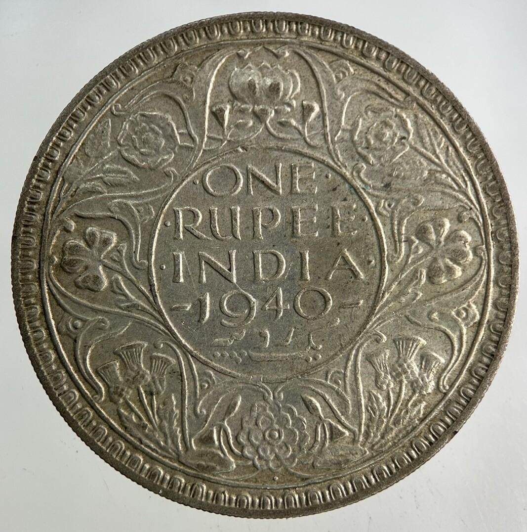 1940 India One Rupee Silver Coin | Fine Collectable Grade