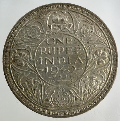 1940 India One Rupee Silver Coin | Fine Collectable Grade