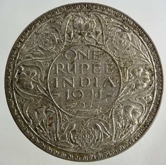 1941 India One Rupee Silver Coin | Fine Collectable Grade