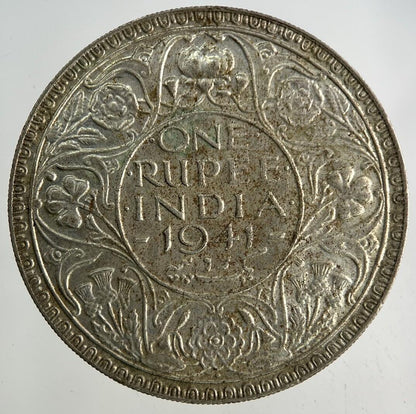 1941 India One Rupee Silver Coin | Fine Collectable Grade