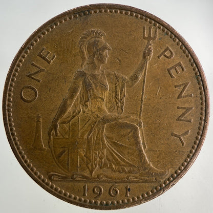1961 Elizabeth II 2nd One Penny Coin | Fine Collectable Grade