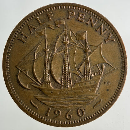 1960 Elizabeth II 2nd Half-Penny Coin | Fine Collectable Grade