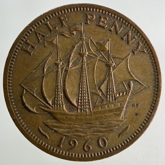 1960 Elizabeth II 2nd Half-Penny Coin | Fine Collectable Grade