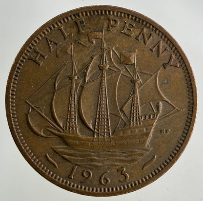 1963 Elizabeth II 2nd Half-Penny Coin | Fine Collectable Grade