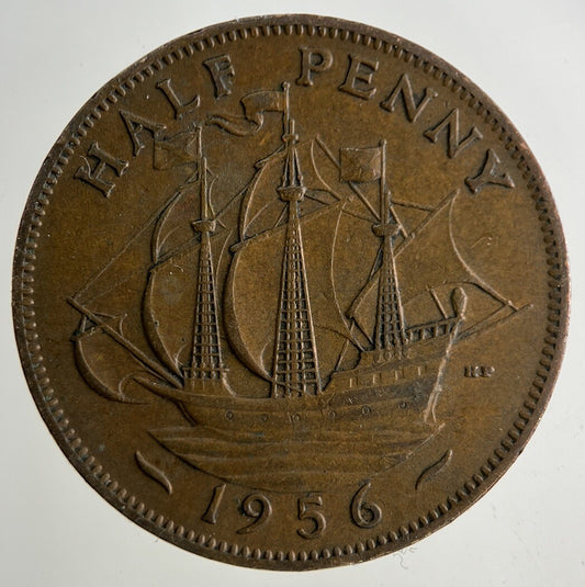 1956 Elizabeth II 2nd Half-Penny Coin | Fine Collectable Grade