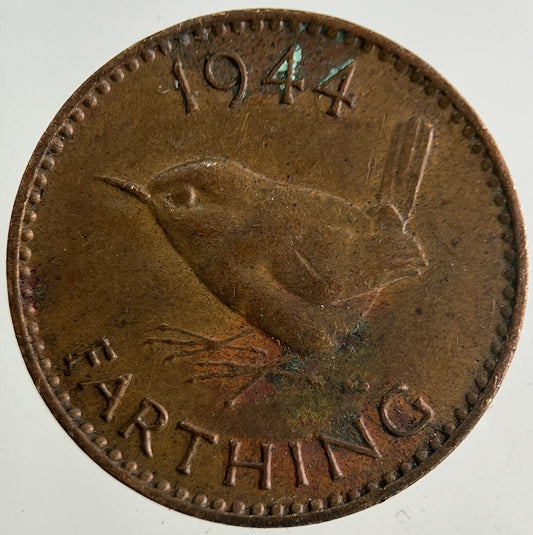1944 George VI Wren Farthing Coin | Fine Collectable Grade