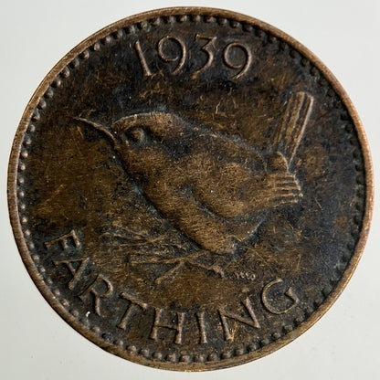1939 George VI Wren Farthing Coin | Fine Collectable Grade