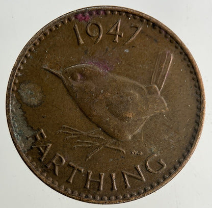 1947 George VI Wren Farthing Coin | Fine Collectable Grade