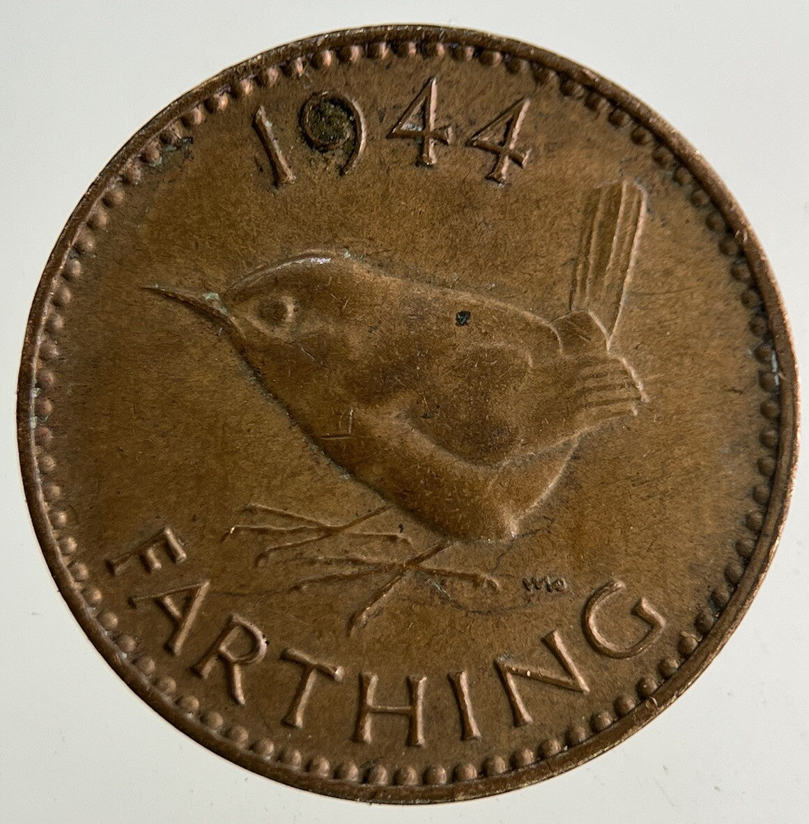 1944 George VI Wren Farthing Coin | Fine Collectable Grade