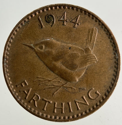 1944 George VI Wren Farthing Coin | Fine Collectable Grade