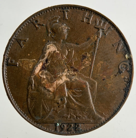 1922 George V Farthing Coin | Fine Collectable Grade